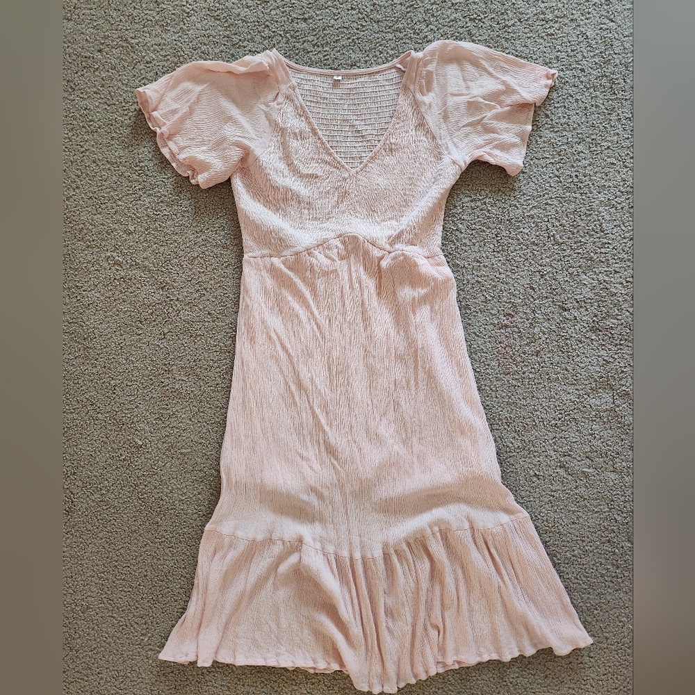 Elegant Pink Midi Dress